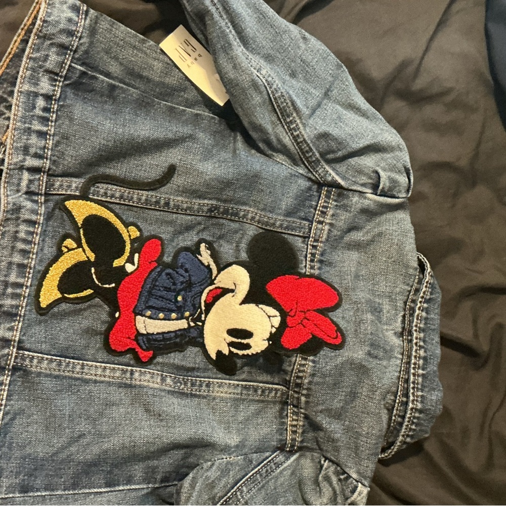 Disney Blue Jean Jacket with Mickey Mouse Embroidery